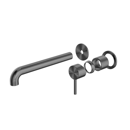 ZEN SS316L WALL BASIN/BATH MIXER SEPARATE BACK PLATE 185/230MM SPOUT TRIM KITS ONLY GRAPHITE GRAPHITE