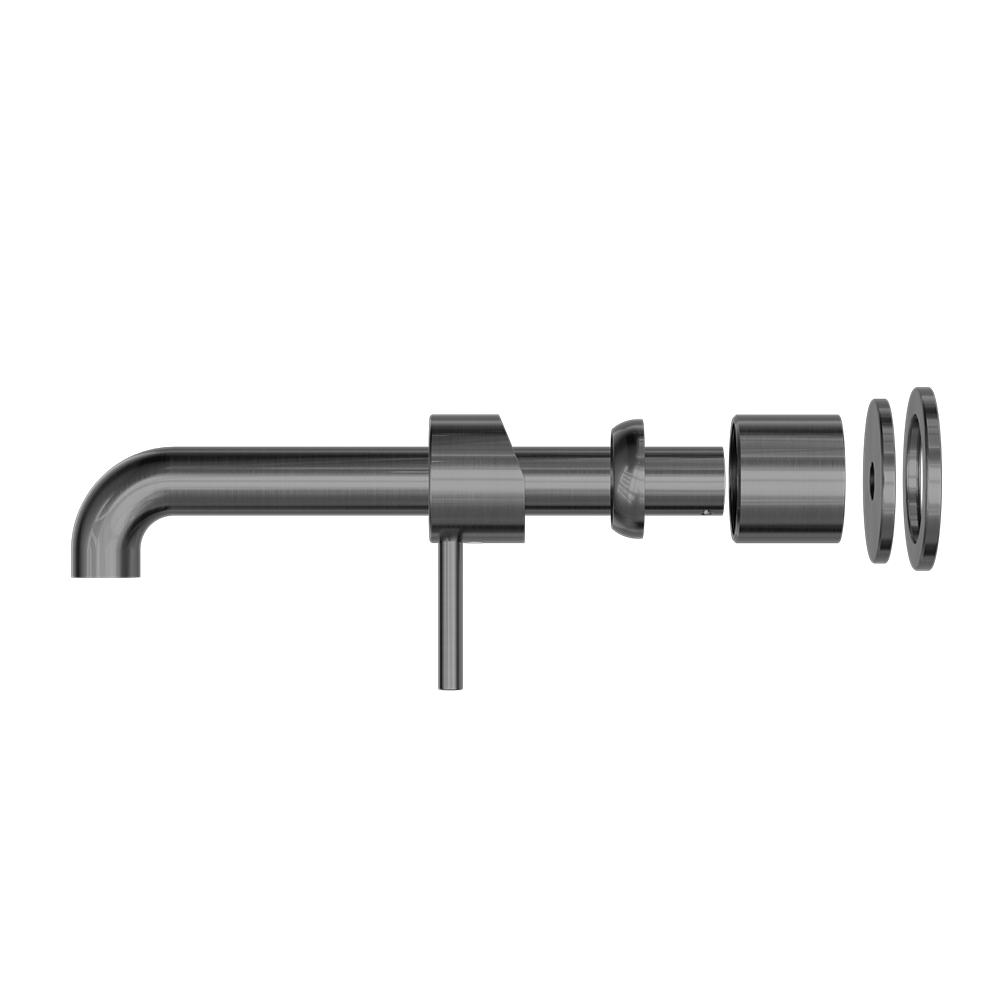 ZEN SS316L WALL BASIN/BATH MIXER SEPARATE BACK PLATE 185/230MM SPOUT TRIM KITS ONLY GRAPHITE
