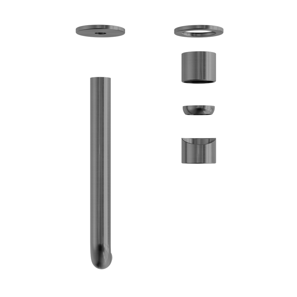 ZEN SS316L WALL BASIN/BATH MIXER SEPARATE BACK PLATE 185/230MM SPOUT TRIM KITS ONLY GRAPHITE