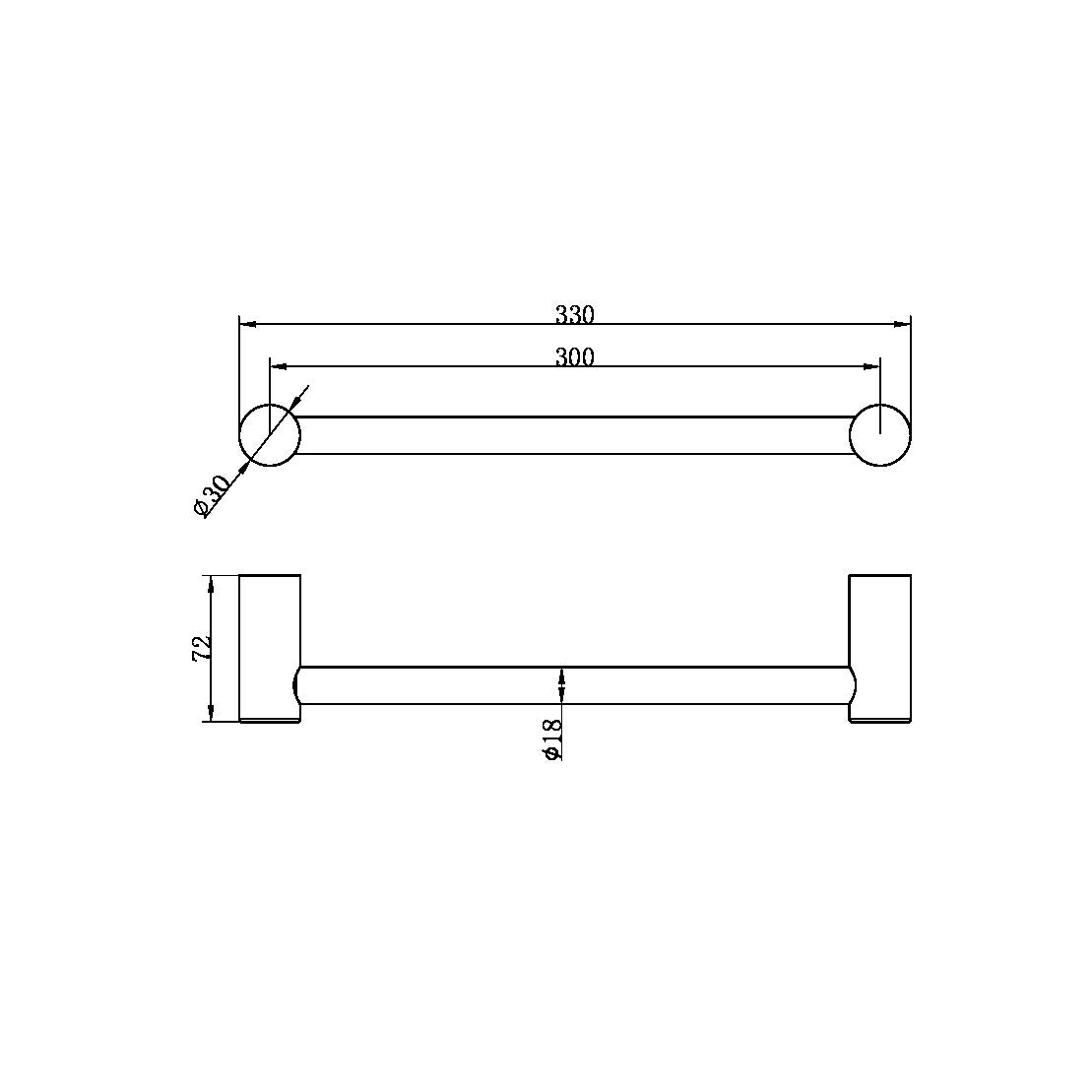 ZEN SS316L HAND TOWEL RAIL BRUSHED NICKEL