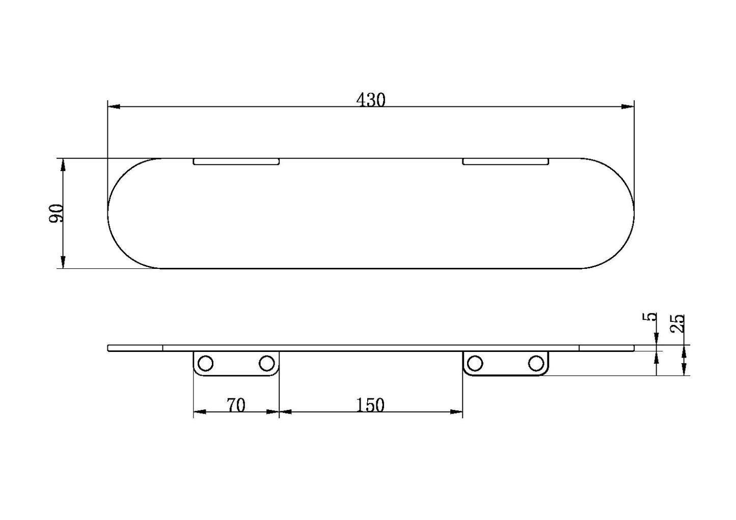 ZEN SS316L METAL SHOWER SHELF BRUSHED BRONZE