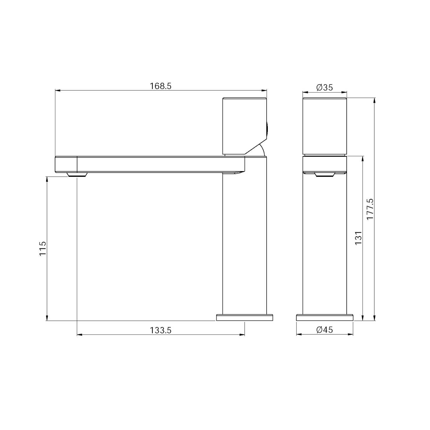 PURE SS316L BASIN MIXER BRUSHED BRONZE