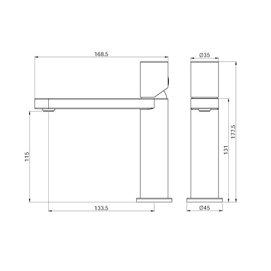 PURE SS316L BASIN MIXER BRUSHED NICKEL