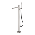 PURE SS316L PROGRESSIVE FREESTANDING BATH MIXER WITH OUTDOOR SHOWER HOSE BRUSHED NICKEL