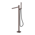PURE SS316L PROGRESSIVE FREESTANDING BATH MIXER WITH OUTDOOR SHOWER HOSE BRUSHED BRONZE