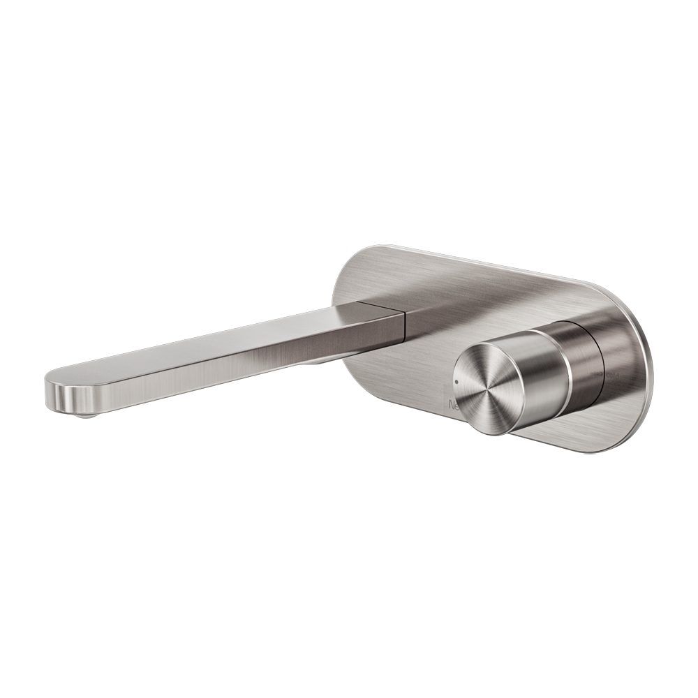 PURE SS316L PROGRESSIVE WALL BASIN/BATH MIXER BRUSHED NICKEL