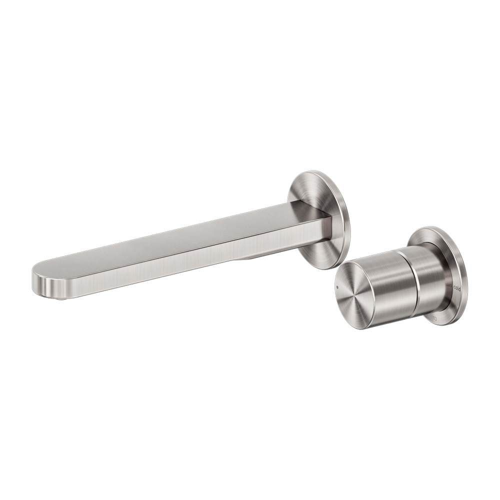 PURE SS316L PROGRESSIVE WALL BASIN/BATH MIXER SEPARATE BACK PLATE BRUSHED NICKEL
