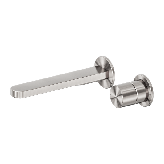 PURE SS316L PROGRESSIVE WALL BASIN/BATH MIXER SEPARATE BACK PLATE BRUSHED NICKEL