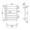 MECCA 240V 7 BAR HEATED TOWEL LADDER GRAPHITE