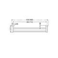 MECCA DOUBLE TOWEL RAIL 600/800MM MATTE BLACK
