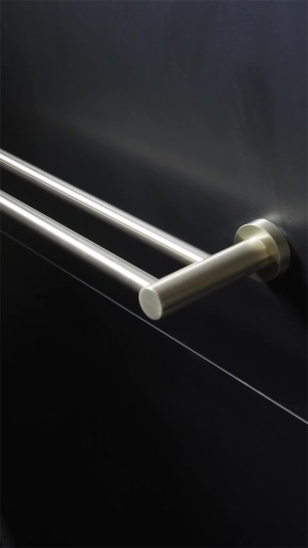 MECCA DOUBLE TOWEL RAIL 600/800MM BRUSHED GOLD