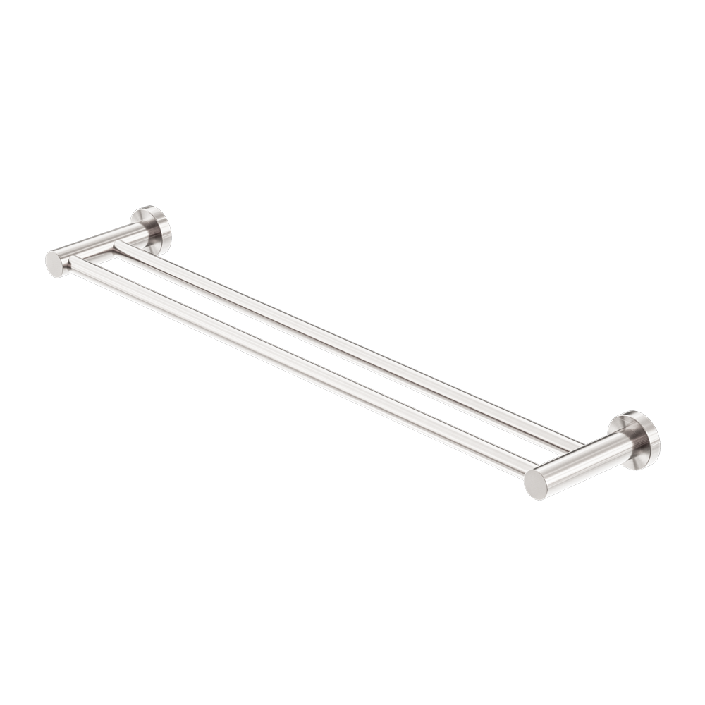 MECCA DOUBLE TOWEL RAIL 600/800MM BRUSHED NICKEL