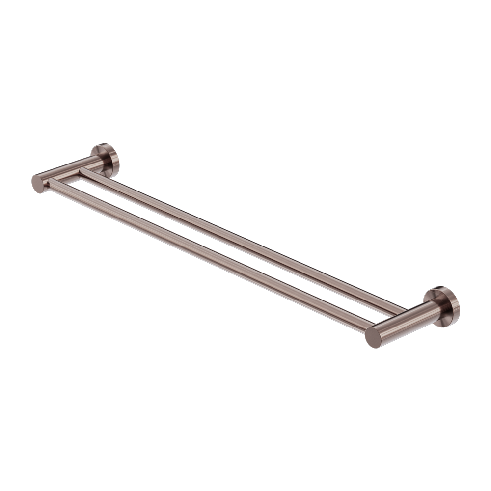 MECCA DOUBLE TOWEL RAIL 600/800MM BRUSHED BRONZE