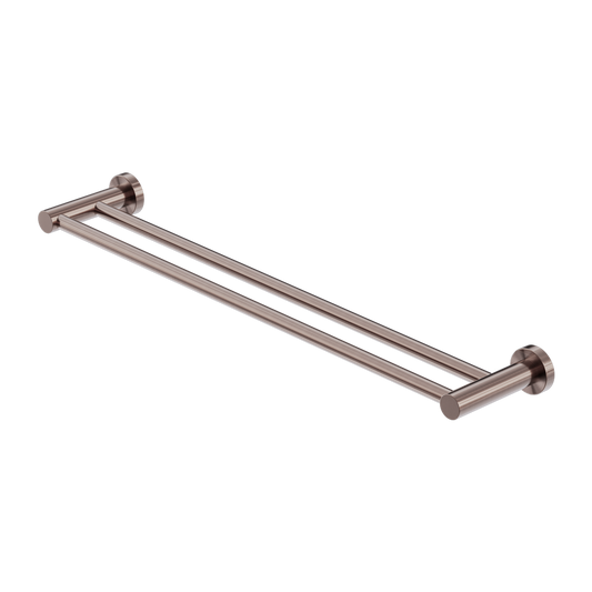 MECCA DOUBLE TOWEL RAIL 600/800MM BRUSHED BRONZE