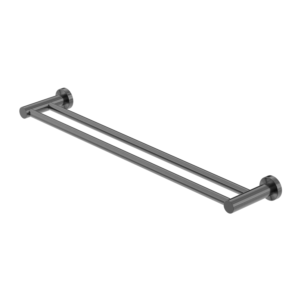 MECCA DOUBLE TOWEL RAIL 600/800MM GUN METAL GREY