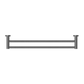 MECCA DOUBLE TOWEL RAIL 600/800MM GUN METAL GREY