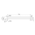 Mecca Double Towel Rail 600/800mm Rome Bronze