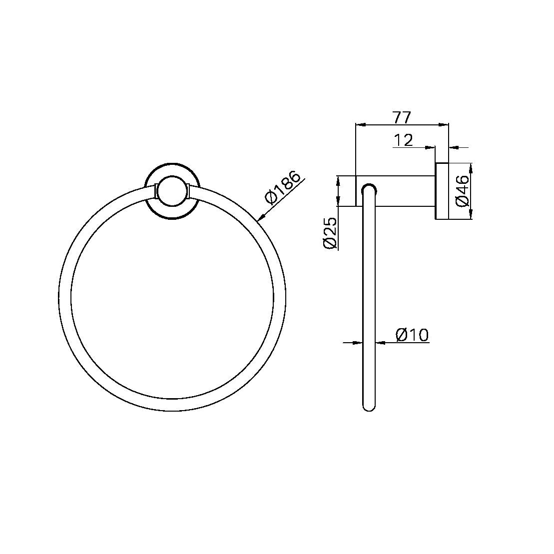 MECCA HAND TOWEL RING MATTE WHITE