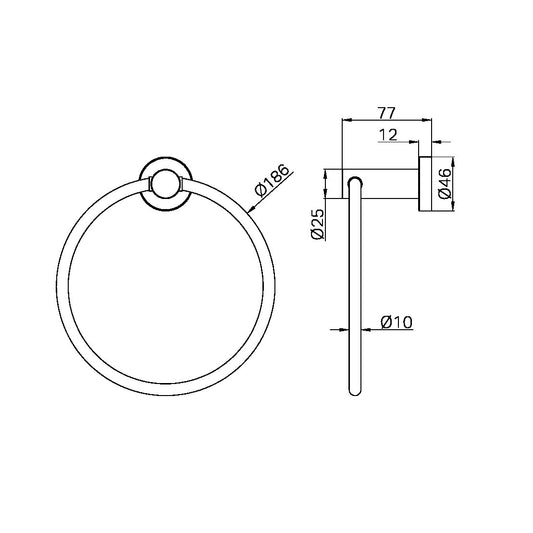 MECCA HAND TOWEL RING MATTE WHITE