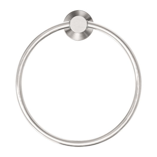 MECCA HAND TOWEL RING BRUSHED NICKEL