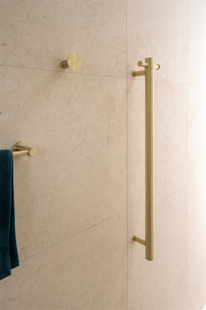 NON-HEATED VERTICAL TOWEL RAIL 900MM BRUSHED GOLD