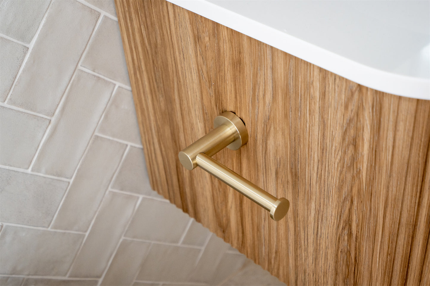 MECCA TOILET ROLL HOLDER BRUSHED GOLD