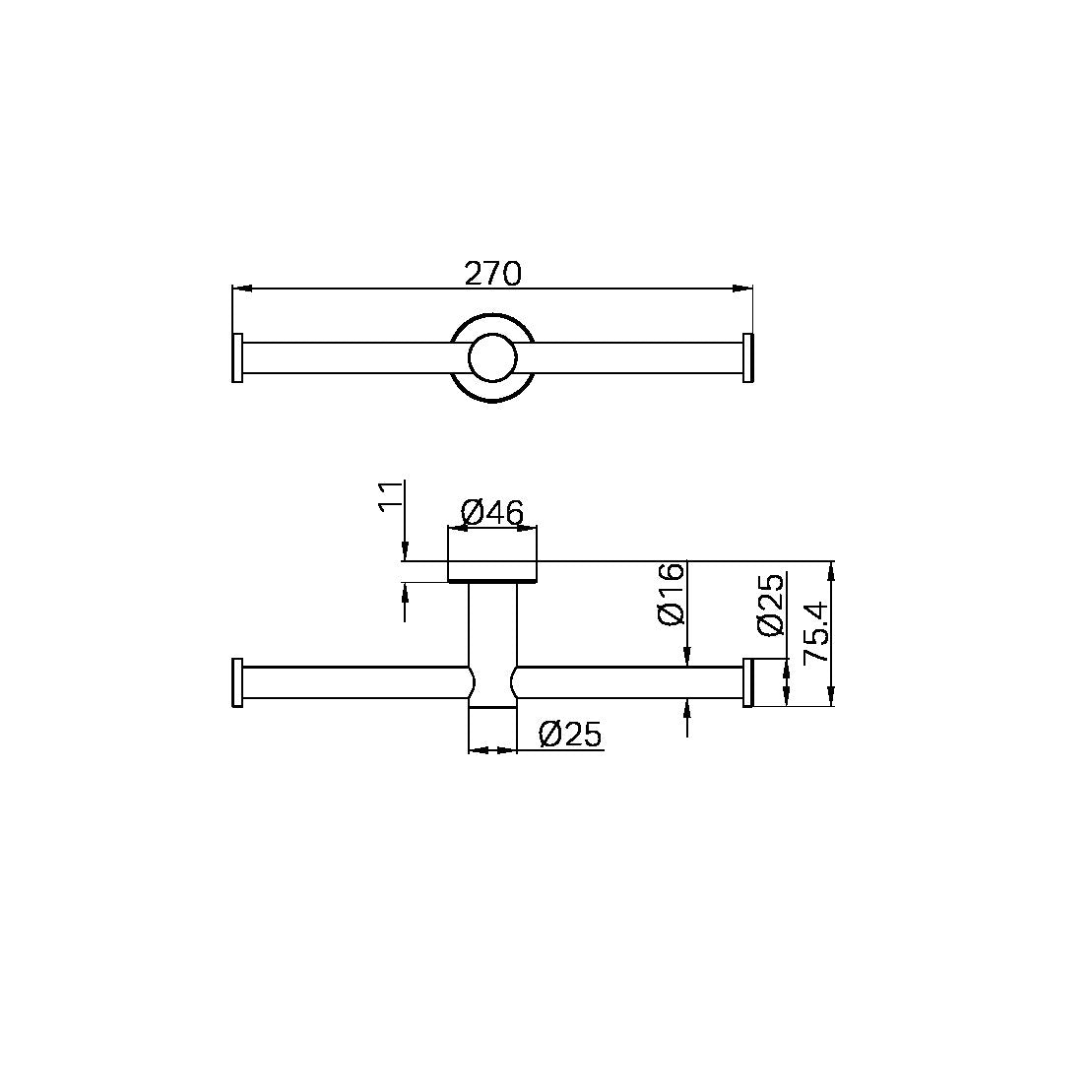 MECCA DOUBLE TOILET ROLL HOLDER BRUSHED BRONZE