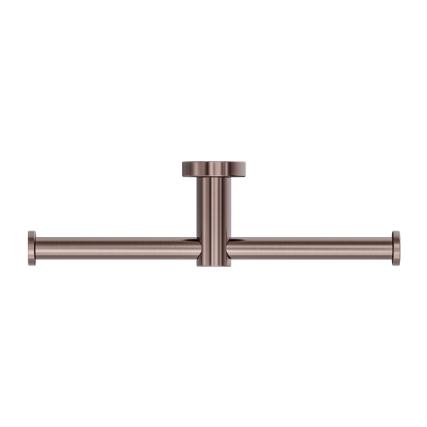 MECCA DOUBLE TOILET ROLL HOLDER BRUSHED BRONZE