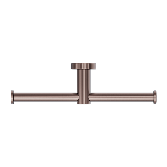 MECCA DOUBLE TOILET ROLL HOLDER BRUSHED BRONZE