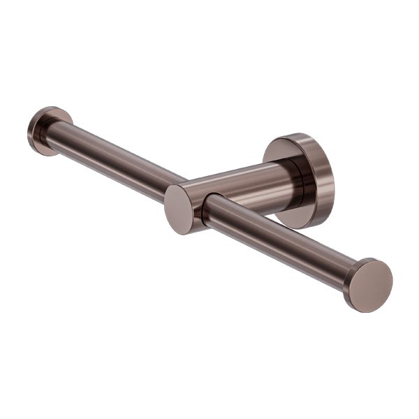 MECCA DOUBLE TOILET ROLL HOLDER BRUSHED BRONZE