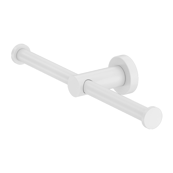 MECCA DOUBLE TOILET ROLL HOLDER MATTE WHITE