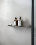 MECCA METAL SHOWER SHELF BRUSHED NICKEL