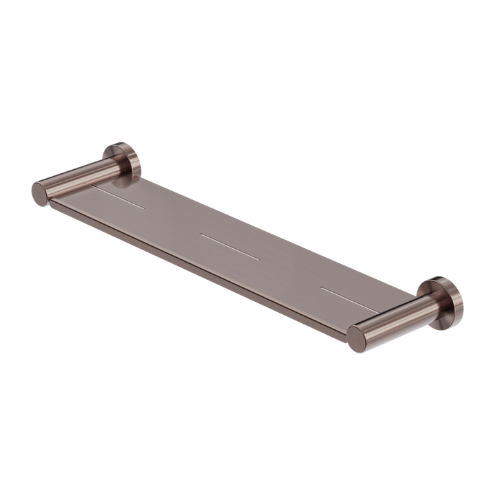 Mecca Metal Shower Shelf Brushed Bronze — Shelves