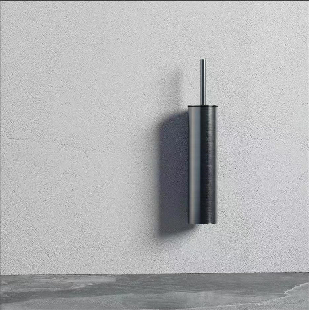 MECCA TOILET BRUSH HOLDER GUN METAL