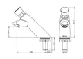 SS316 LEAD FREE TIMEFLOW PUSH BUTTON PILLAR TAP PVD BLACK