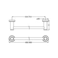 DOLCE II SINGLE TOWEL RAIL 600/800MM GUN METAL