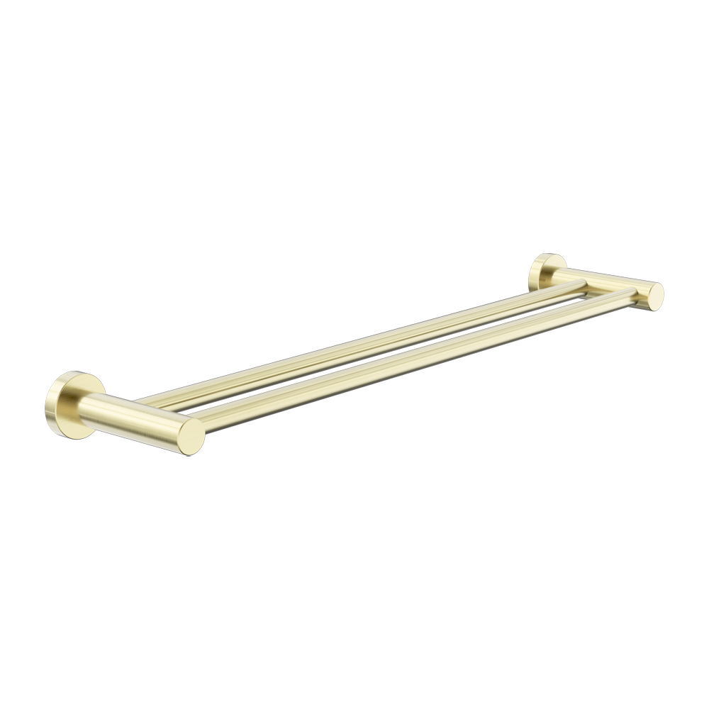 DOLCE II DOUBLE TOWEL RAIL 600/800MM BRUSHED GOLD