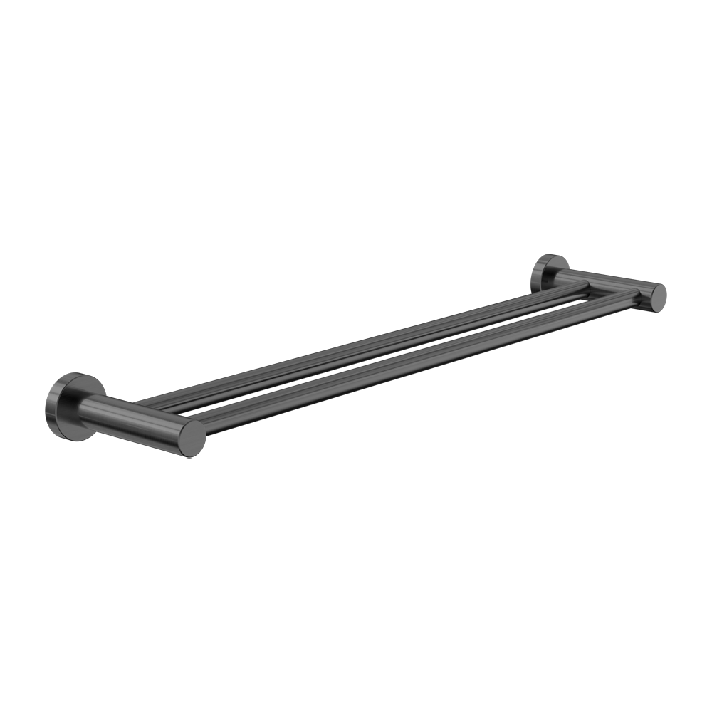 DOLCE II DOUBLE TOWEL RAIL 600/800MM GUN METAL