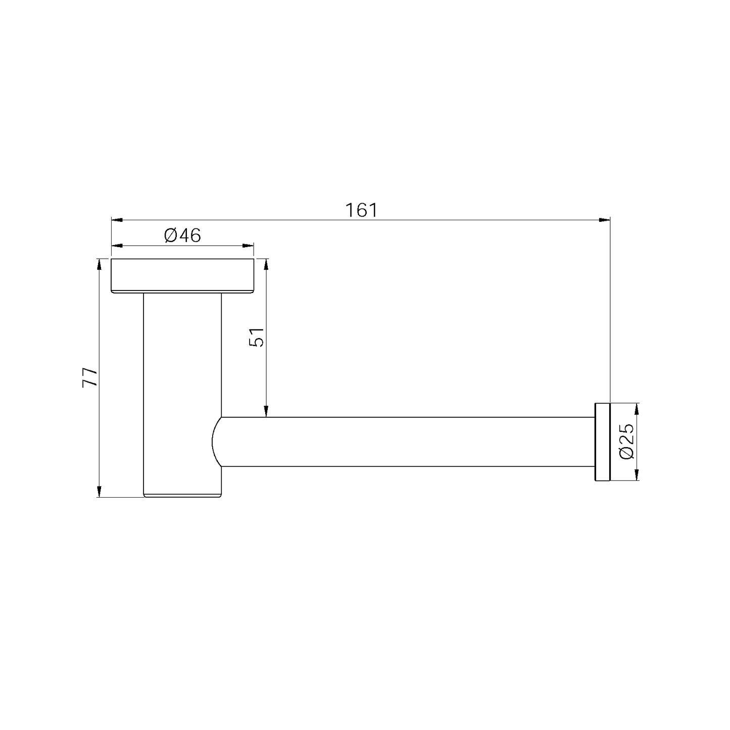 DOLCE II TOILET ROLL HOLDER GUN METAL