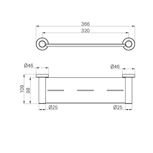 DOLCE II METAL SHOWER SHELF BRUSHED NICKEL