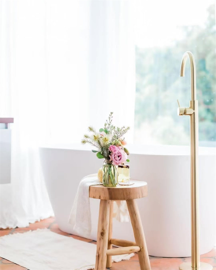MECCA FREESTANDING BATH MIXER BRUSHED GOLD