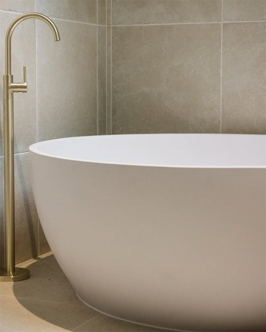 MECCA FREESTANDING BATH MIXER BRUSHED GOLD