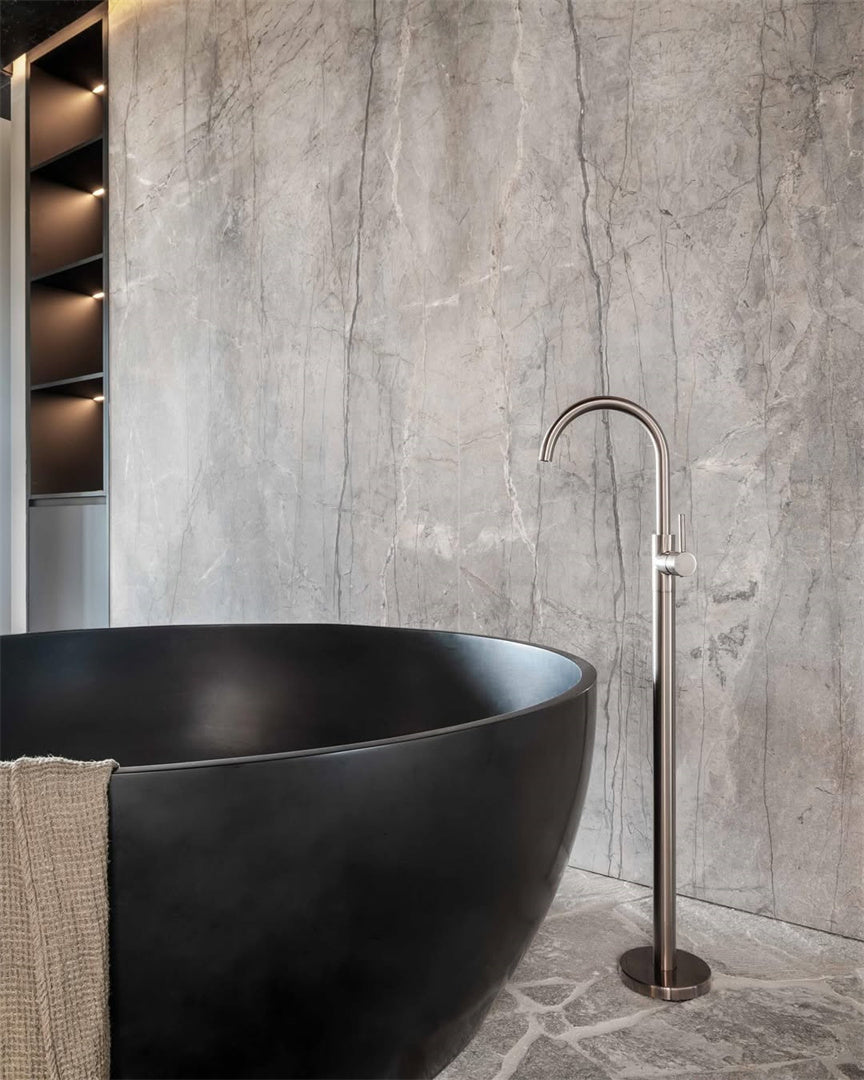 MECCA FREESTANDING BATH MIXER BRUSHED NICKEL