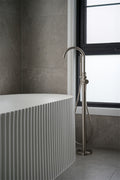 MECCA ROUND FREESTANDING MIXER WITH HAND SHOWER BRUSHED NICKEL