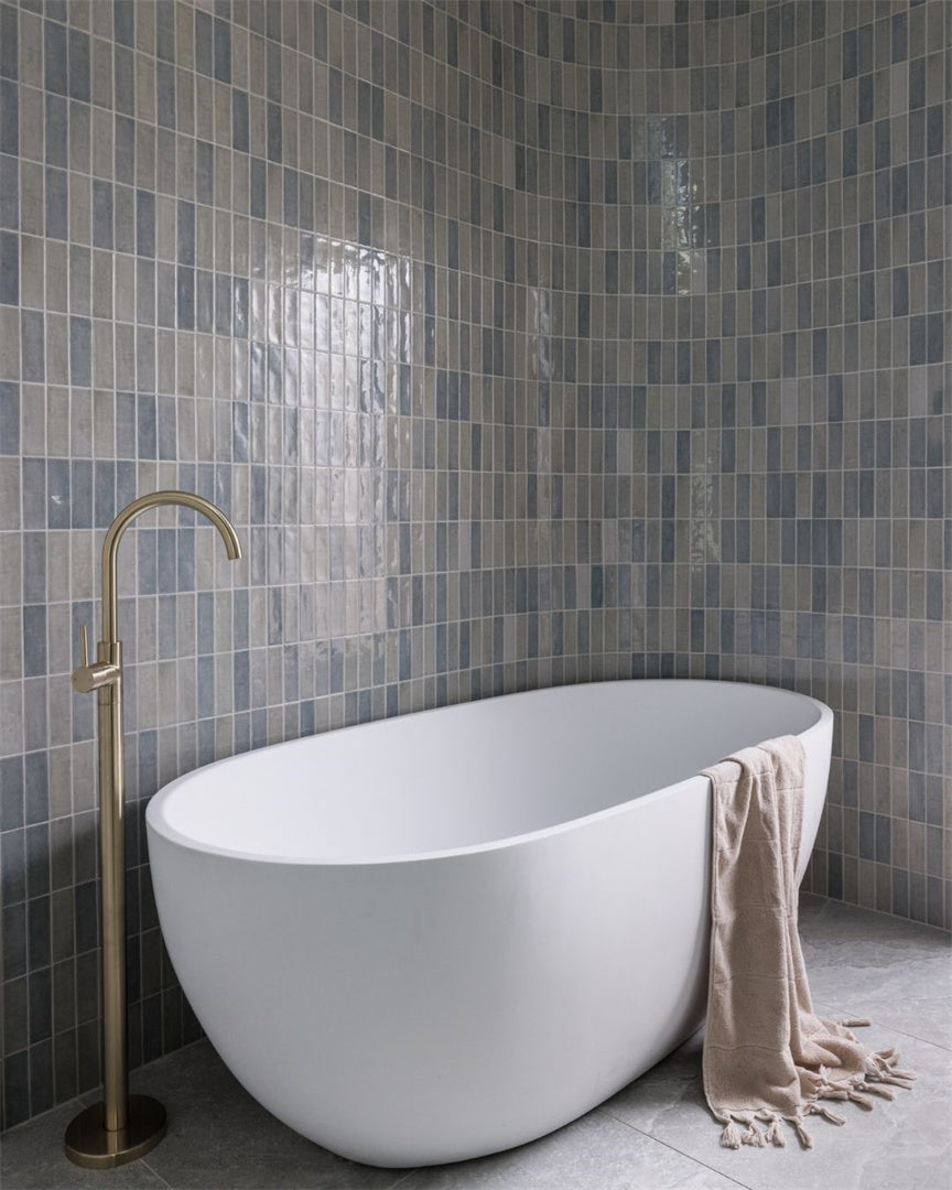 MECCA FREESTANDING BATH MIXER BRUSHED GOLD