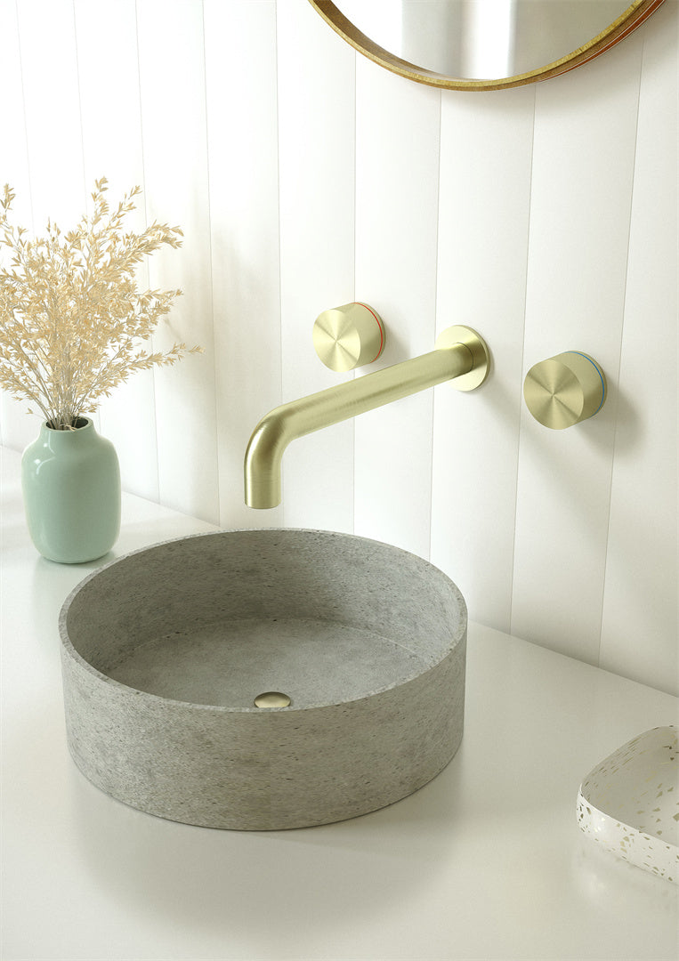 KARA WALL BASIN SET 180/217MM BRUSHED GOLD