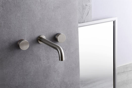 KARA WALL BASIN SET 180/217MM BRUSHED NICKEL