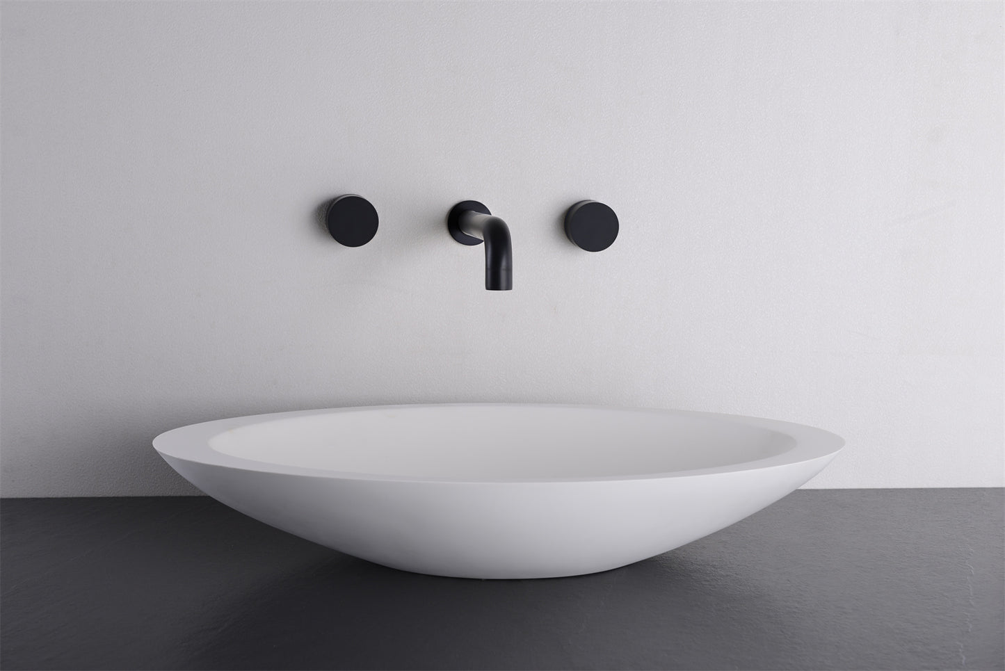 KARA WALL BASIN SET 180/217MM MATTE BLACK