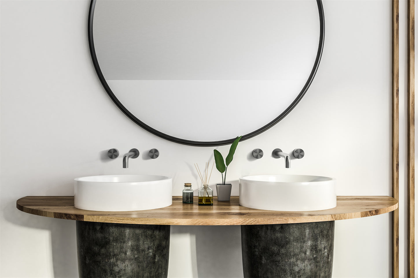 KARA WALL BASIN SET 180/217MM GUN METAL