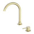 MECCA HOB BASIN MIXER ROUND SWIVEL SPOUT BRUSHED GOLD